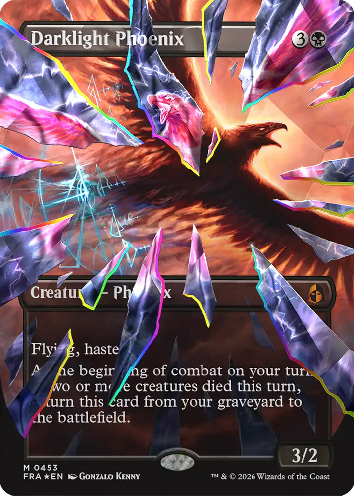 Darklight Phoenix (Borderless) (Facet Foil) (0453) [Reality Fracture]