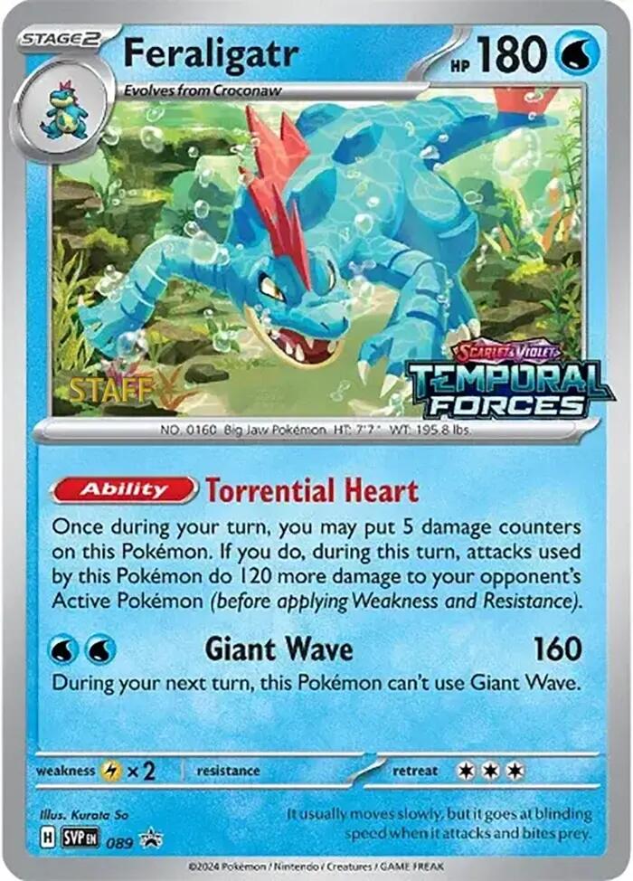 Feraligatr (089) (Staff Prerelease Promo) [Scarlet & Violet: Black Star Promos]