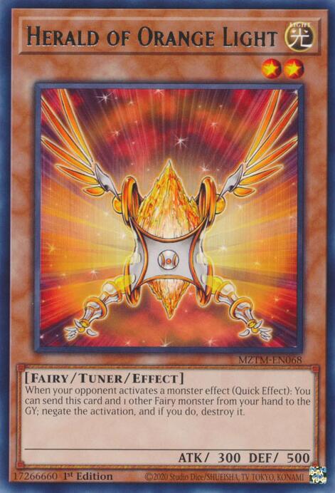 Herald of Orange Light [MZTM-EN068] Rare
