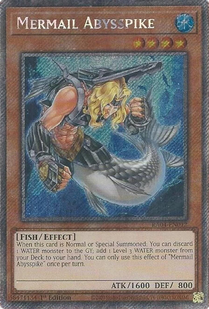 Mermail Abysspike [RA04-EN012] Platinum Secret Rare