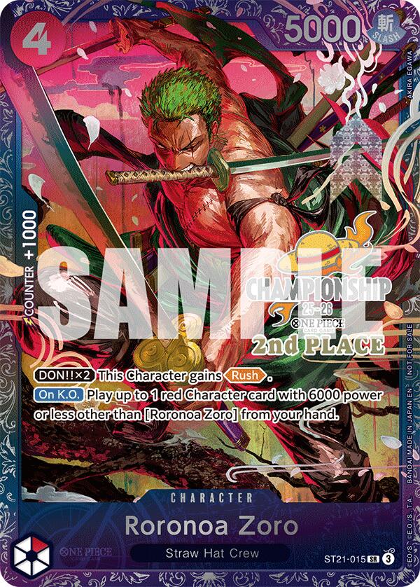 Roronoa Zoro (CS 25-26 2nd Place) [One Piece Promotion Cards]