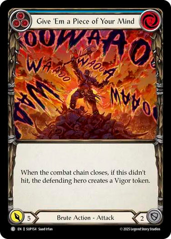 Give 'Em a Piece of Your Mind (Blue) [SUP154] (Super Slam)  Rainbow Foil