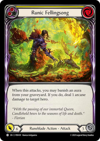 Runic Fellingsong (Yellow) (Regular) [PEN101] (Compendium of Rathe)