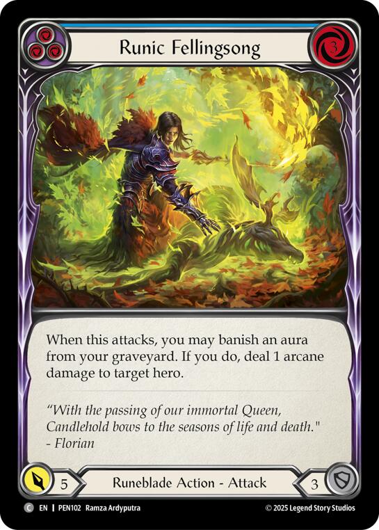 Runic Fellingsong (Blue) (Regular) [PEN102] (Compendium of Rathe)