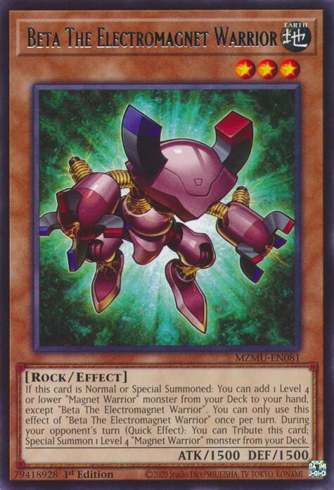 Beta The Electromagnet Warrior [MZMU-EN081] Rare