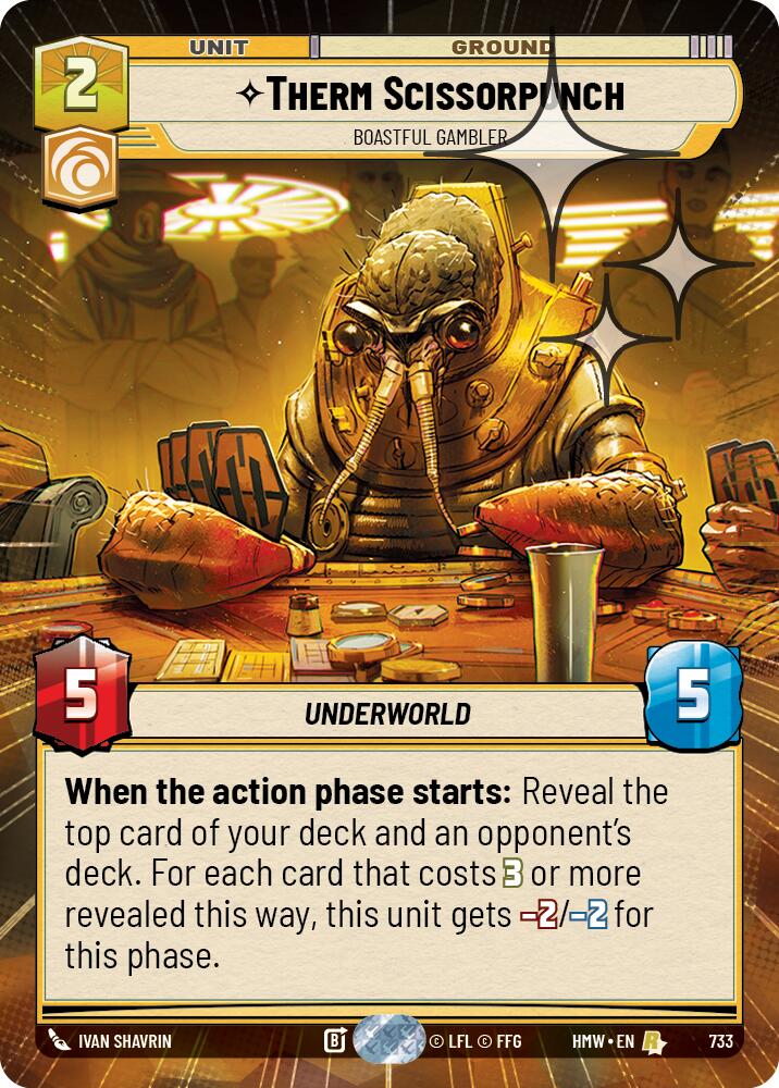 Therm Scissorpunch - Boastful Gambler (733) (Hyperspace Foil) (733) [Homeworlds]