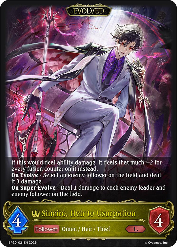 Sinciro, Heir to Usurpation (Evolved) (BP20-021EN) [Omens and Heirs]
