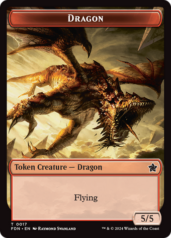 Dragon (0016) // Dragon (0017) Doubled-Sided Token [Foundations Tokens]