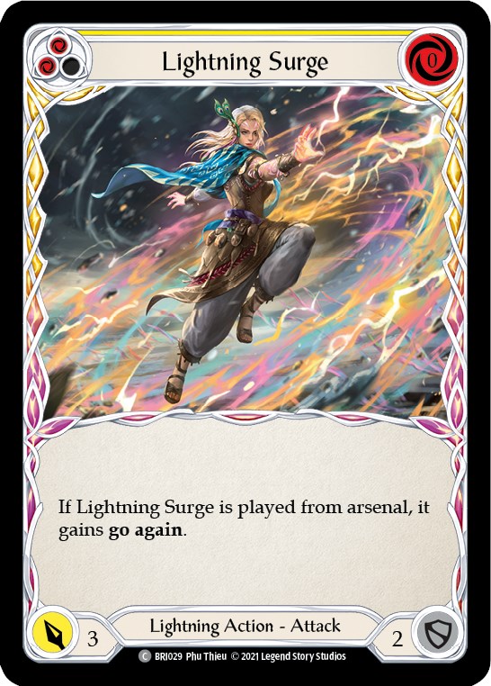 Lightning Surge (Yellow) [BRI029] (Tales of Aria Briar Blitz Deck)  1st Edition Normal